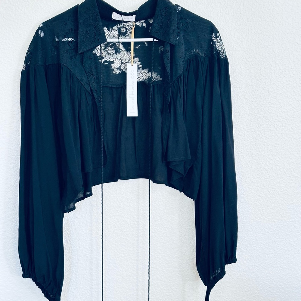 House of Harlow 1960 Black Lace Blouse